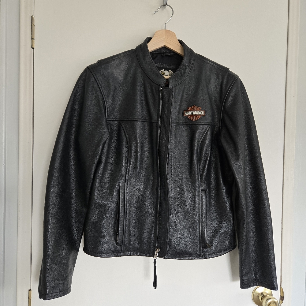 Harley Davidson Leather Jacket Women's M Black